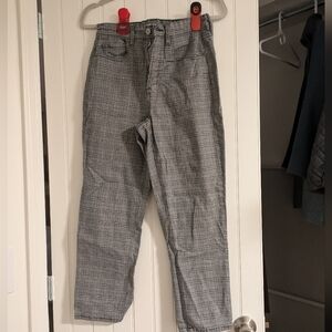 American Eagle Stretch Plaid Mom Pants